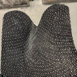 Black Rhinestone Bustier Top